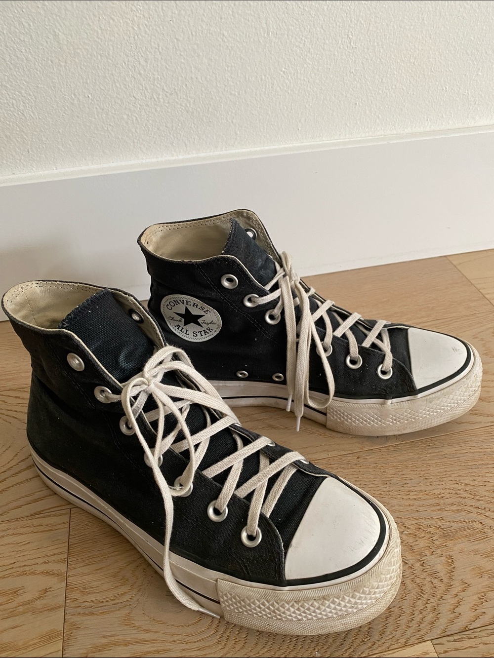 Converse Black and White High-Top Sneakers - Picture 2 of 10